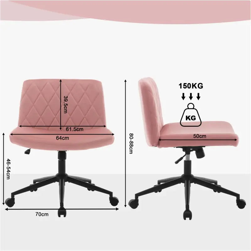 BukkitBow - Bureaustoel - Fluweel en Metaal - Ergonomisch - Verstelbaar - Zonder Armleuning