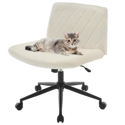 BukkitBow - Bureaustoel - Fluweel en Metaal - Ergonomisch - Verstelbaar - Zonder Armleuning