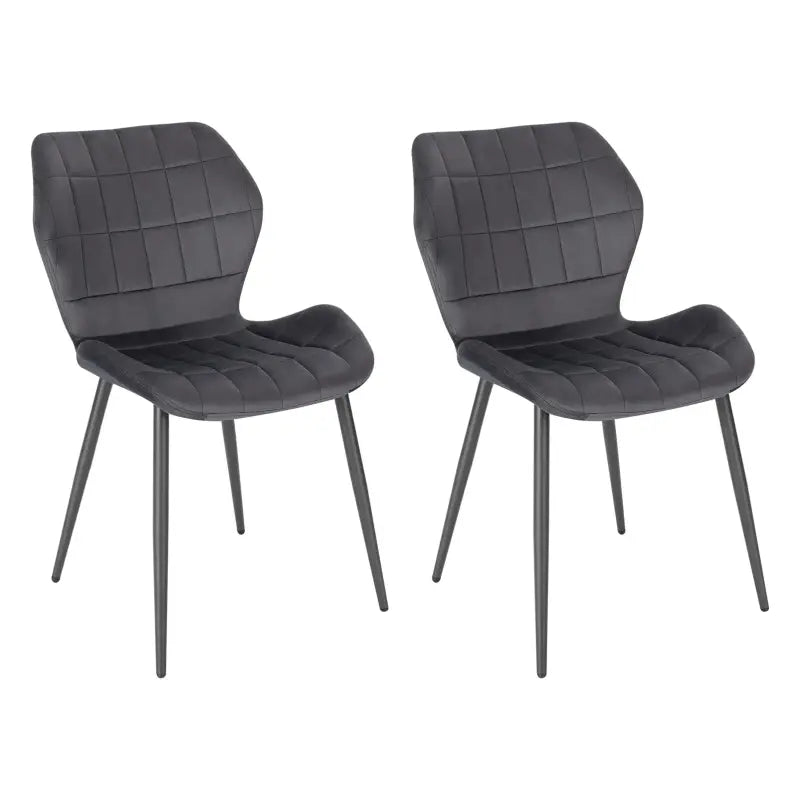 BukkitBow - Comfortabele Eetkamerstoelen - Faux Leer of Fluweel - Stabiel Metaal - Ergonomisch Ontwerp - Zithoogte: 45CM Donker Grijs (Fluweel) Donker Grijs (Fluweel) Eetkamerstoel BukkitBow