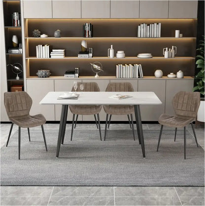 BukkitBow - Comfortabele Eetkamerstoelen - Faux Leer of Fluweel - Stabiel Metaal - Ergonomisch Ontwerp - Zithoogte: 45CM