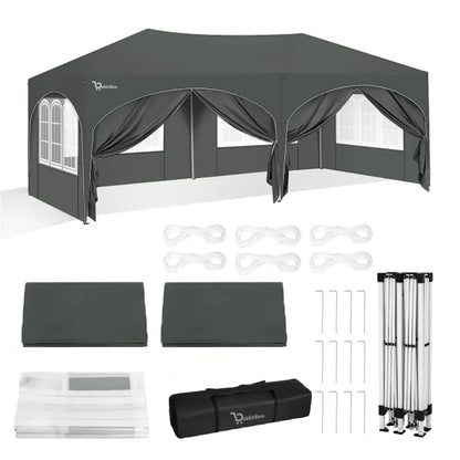 Dubbele Partytent Zijwanden 3x6m Opvouwbaar Waterdicht Weerbestendig BukkitBow Partytent BukkitBow