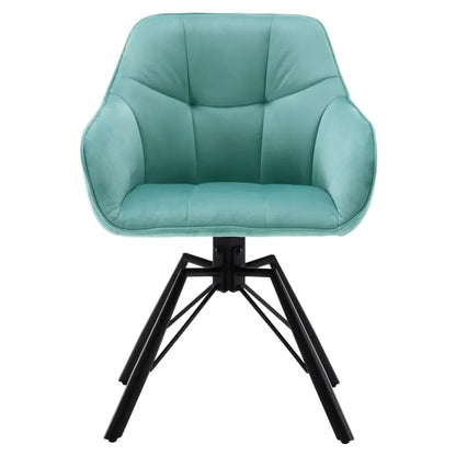 BukkitBow - Eetkamerstoel / Keukenstoel - Dik gevoerde Lederen/Fluwelen Stoel - 360 Graden Draaibaar - Zithoogte 48CM Turkoois (Fluweel) Turkoois (Fluweel) Eetkamerstoel BukkitBow