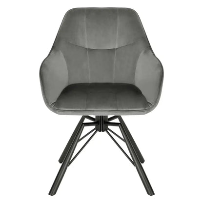 BukkitBow - Eetkamerstoel / Keukenstoel - Dik gevoerde Lederen/Fluwelen Stoel - 360 Graden Draaibaar - Zithoogte 48CM Donker Grijs (Fluweel) Donker Grijs (Fluweel) Eetkamerstoel BukkitBow