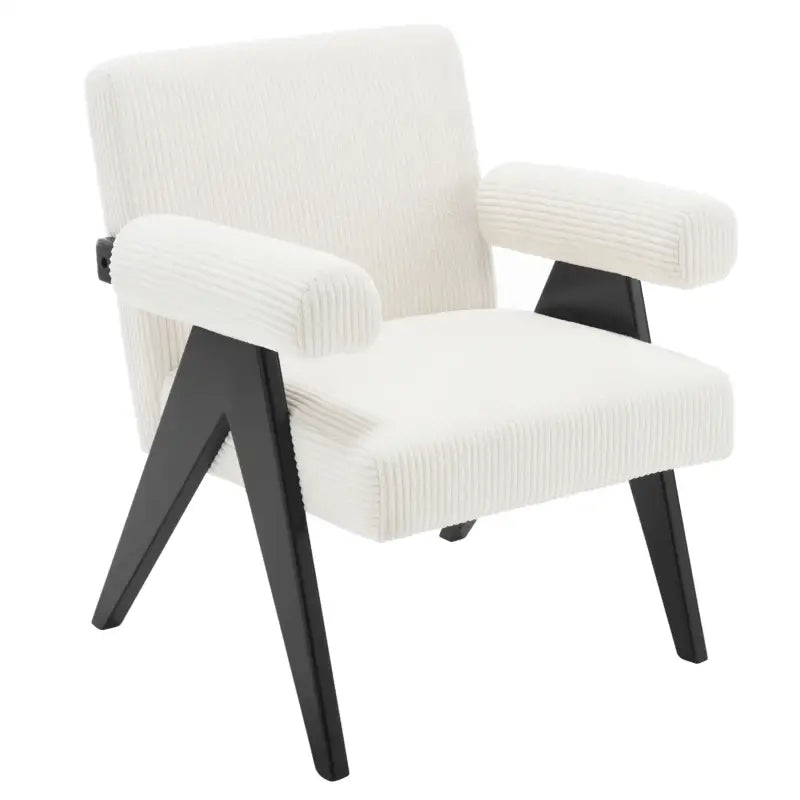 BukkitBow - Fauteuil van Corduroy - Rubberwood Poten - Comfortabel Design - Modern Middeleeuws Stijl