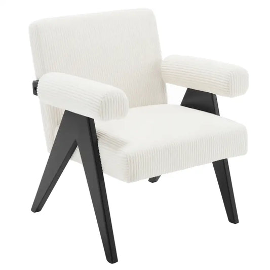 BukkitBow - Fauteuil van Corduroy - Rubberwood Poten - Comfortabel Design - Modern Middeleeuws Stijl