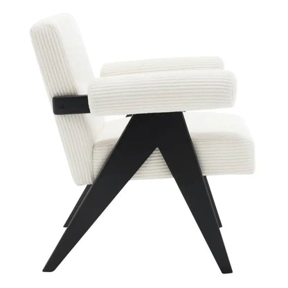 BukkitBow - Fauteuil van Corduroy - Rubberwood Poten - Comfortabel Design - Modern Middeleeuws Stijl