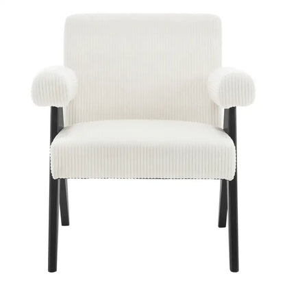 BukkitBow - Fauteuil van Corduroy - Rubberwood Poten - Comfortabel Design - Modern Middeleeuws Stijl