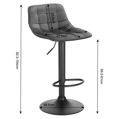 BukkitBow - Fluwelen Barkruk - Metaal-Fluweel - Verstelbaar & 360° Draaibaar - 100 kg Capaciteit