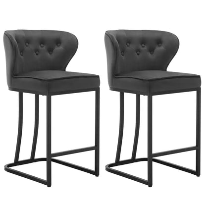 BukkitBow - Gestoffeerde Barkrukken – Aanrechtkruk - Barkruk met Voetsteun – Ideaal voor Keukeneiland - Set van 2 Stuks