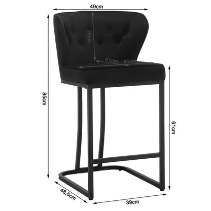 BukkitBow - Gestoffeerde Barkrukken – Aanrechtkruk - Barkruk met Voetsteun – Ideaal voor Keukeneiland - Set van 2 Stuks