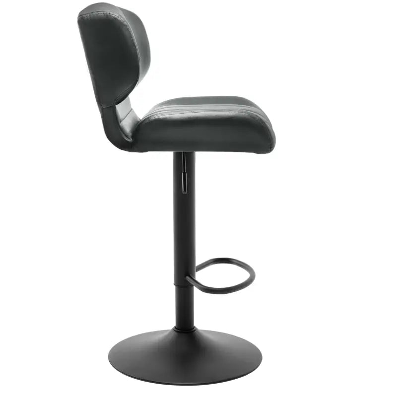 BukkitBow - Hoge Kunstlederen Barkrukken - Van Kunstleer met Rugleuning en Voetensteun (64-85CM Hoogte) - Set van 2 Stuks