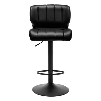 BukkitBow - Hoge Kunstlederen Barkrukken - Van Kunstleer met Rugleuning en Voetensteun (64-85CM Hoogte) - Set van 2 Stuks