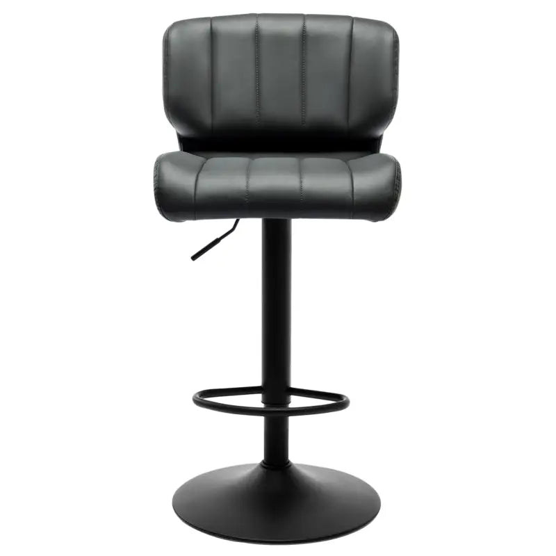 BukkitBow - Hoge Kunstlederen Barkrukken - Van Kunstleer met Rugleuning en Voetensteun (64-85CM Hoogte) - Set van 2 Stuks