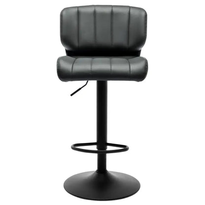 BukkitBow - Hoge Kunstlederen Barkrukken - Van Kunstleer met Rugleuning en Voetensteun (64-85CM Hoogte) - Set van 2 Stuks