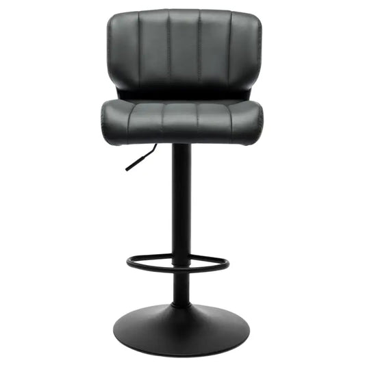 BukkitBow - Hoge Kunstlederen Barkrukken - Van Kunstleer met Rugleuning en Voetensteun (64-85CM Hoogte) - Set van 2 Stuks