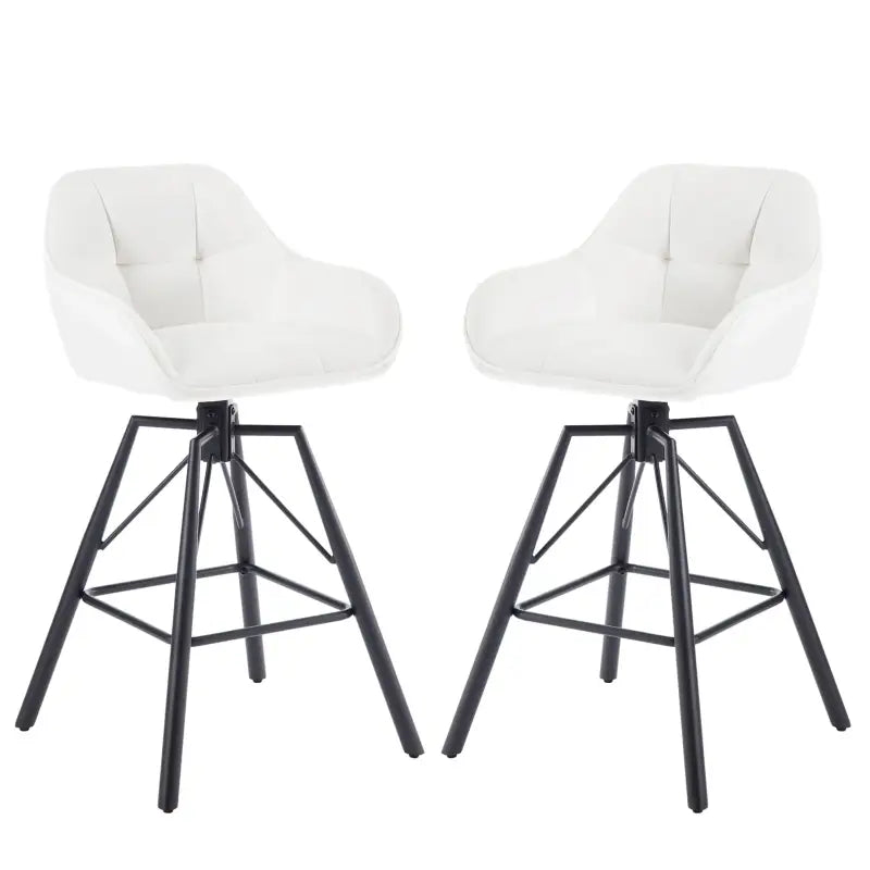 BukkitBow - Hoge Luxe Barkrukken Velvet / Vluweel - Met rugleuning en Armleuning met Patroon en Voetensteun - 360 Graden Draaibaar - Set van 2 Stuks