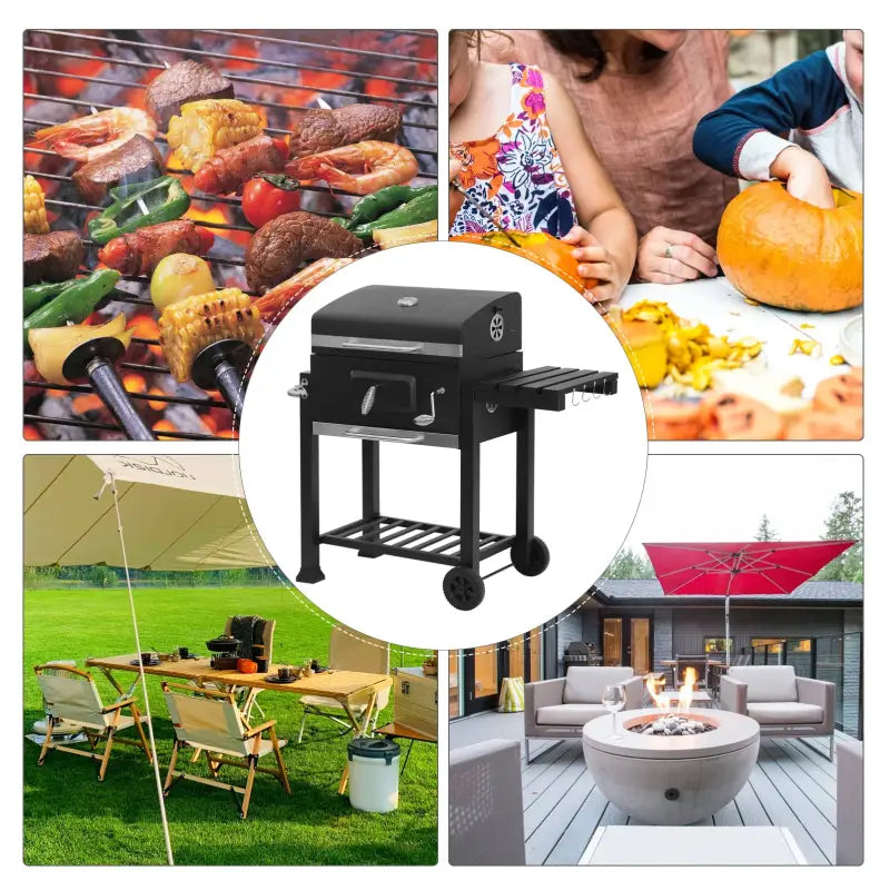 BukkitBow Houtskoolbarbecue Van Staal Met Twee Grillroosters Verplaatstbaar Barbeque BukkitBow