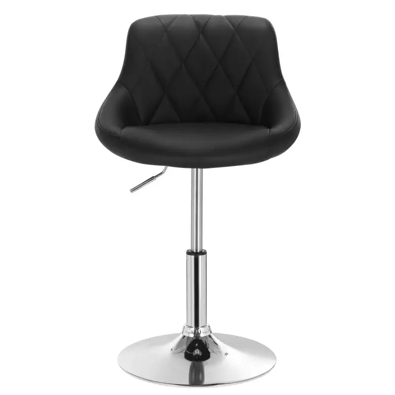 BukkitBow - Industriële Barkruk met Rugleuning en Verstelbare Zithoogte - van Kunstleer en Metalen Onderstel (Zithoogte: 42-58CM)