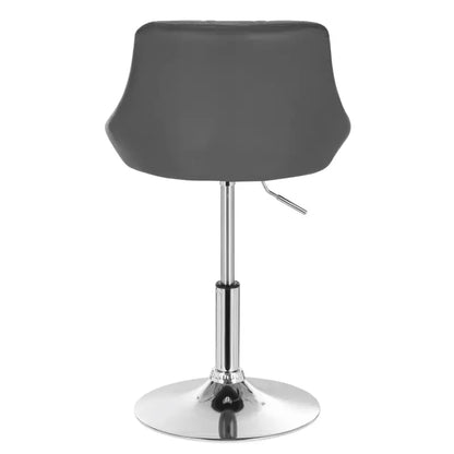 BukkitBow - Industriële Barkruk met Rugleuning en Verstelbare Zithoogte - van Kunstleer en Metalen Onderstel (Zithoogte: 42-58CM)