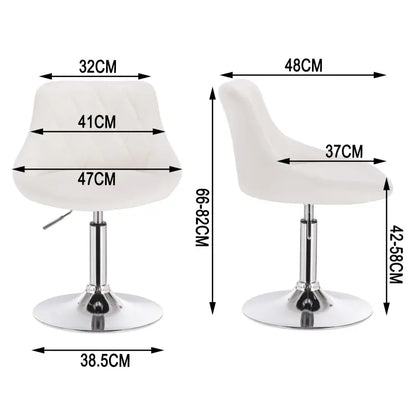 BukkitBow - Industriële Barkruk met Rugleuning en Verstelbare Zithoogte - van Kunstleer en Metalen Onderstel (Zithoogte: 42-58CM)