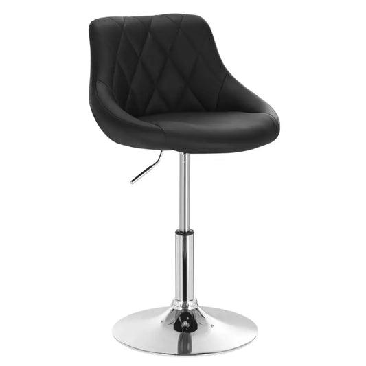 BukkitBow - Industriële Barkruk met Rugleuning en Verstelbare Zithoogte - van Kunstleer en Metalen Onderstel (Zithoogte: 42-58CM)