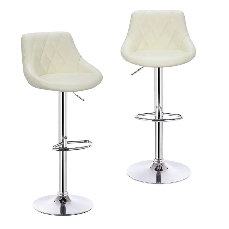 BukkitBow - Industriële Velvet Barkruk met Rugleuning en Verstelbare Zithoogte - Set van 2 Stuks - 60-82CM