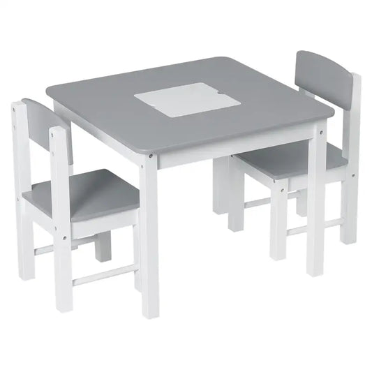 BukkitBow - Kindertafel met Stoelen / Kindermeubelset met Omkeerbare Bouwplaat - Inclusief Opbergruimte - Makkelijk Schoonmaken - Tafel: 60x48x60cm