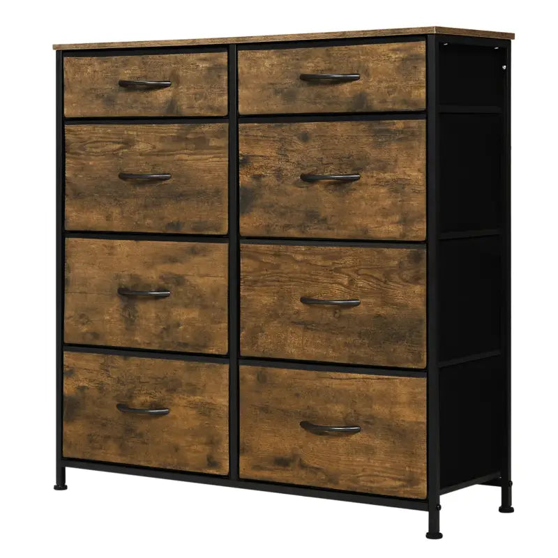 BukkitBow - Ladekast - Gefabriceerd Hout en Metaal - 8 Stoffen Lades - Industrieel - Multifunctioneel Vintage Bruin Vintage Bruin Ladekast BukkitBow
