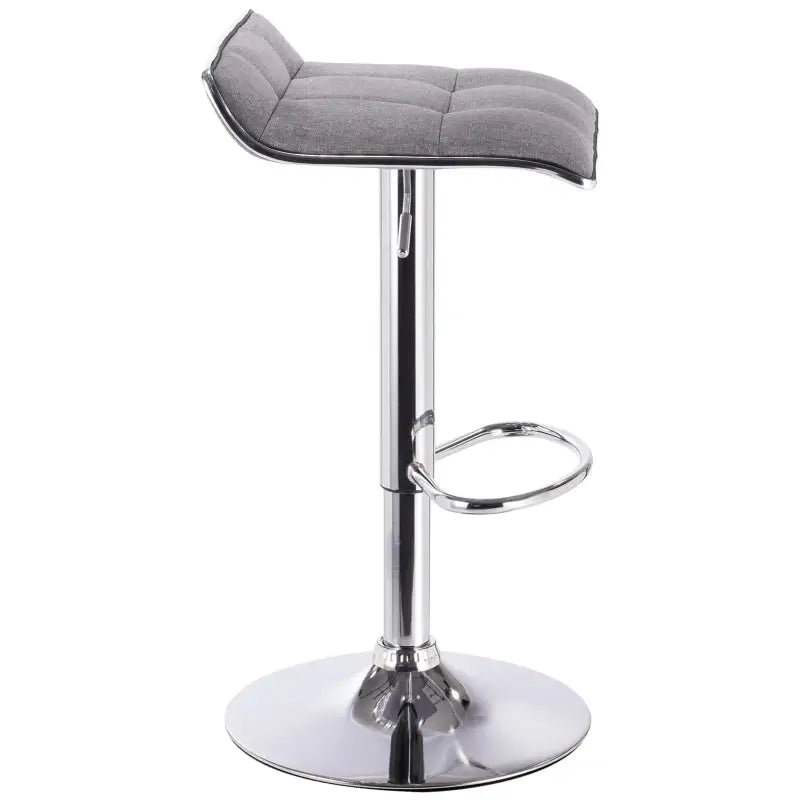 BukkitBow - Linnen Barkruk - Verchroomd Stalen Frame - 360 Graden Draaibaar - In Hoogte Verstelbaar - Modern Design - Zithoogte: 62-84CM