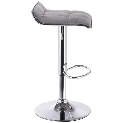 BukkitBow - Linnen Barkruk - Verchroomd Stalen Frame - 360 Graden Draaibaar - In Hoogte Verstelbaar - Modern Design - Zithoogte: 62-84CM