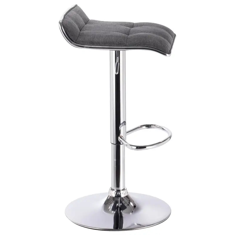 BukkitBow - Linnen Barkruk - Verchroomd Stalen Frame - 360 Graden Draaibaar - In Hoogte Verstelbaar - Modern Design - Zithoogte: 62-84CM