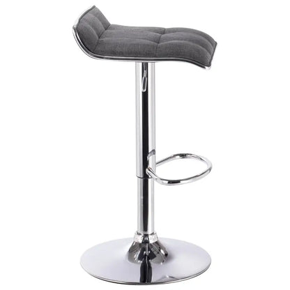 BukkitBow - Linnen Barkruk - Verchroomd Stalen Frame - 360 Graden Draaibaar - In Hoogte Verstelbaar - Modern Design - Zithoogte: 62-84CM