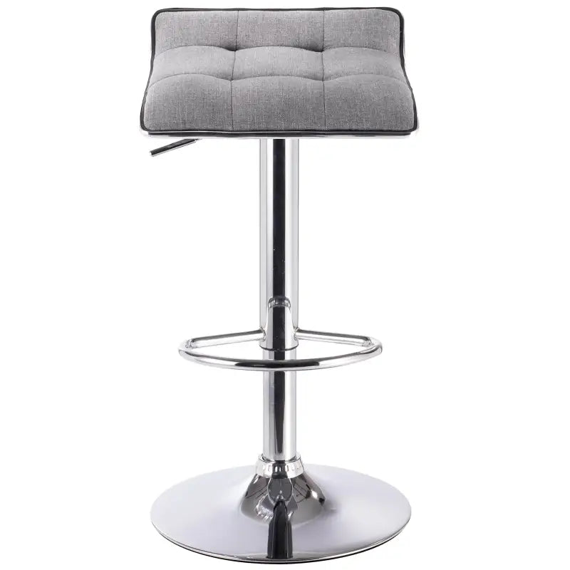 BukkitBow - Linnen Barkruk - Verchroomd Stalen Frame - 360 Graden Draaibaar - In Hoogte Verstelbaar - Modern Design - Zithoogte: 62-84CM