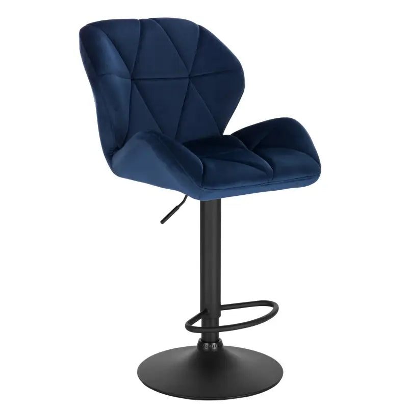 BukkitBow - Luxe Barkruk van Fluweel of Lederen - met Rugleuning en Mini Armleuning - Draaibaar en met Voetensteun - (60 - 82CM Zithoogte)