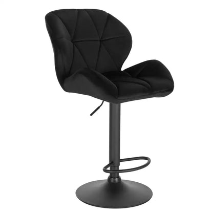 BukkitBow - Luxe Barkruk van Fluweel of Lederen - met Rugleuning en Mini Armleuning - Draaibaar en met Voetensteun - (60 - 82CM Zithoogte)