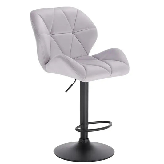 BukkitBow - Luxe Barkruk van Fluweel of Lederen - met Rugleuning en Mini Armleuning - Draaibaar en met Voetensteun - (60 - 82CM Zithoogte)