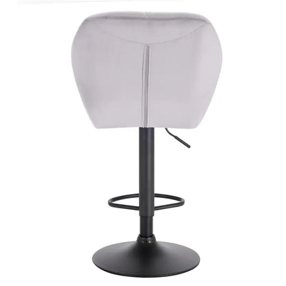 BukkitBow - Luxe Barkruk van Fluweel of Lederen - met Rugleuning en Mini Armleuning - Draaibaar en met Voetensteun - (60 - 82CM Zithoogte)