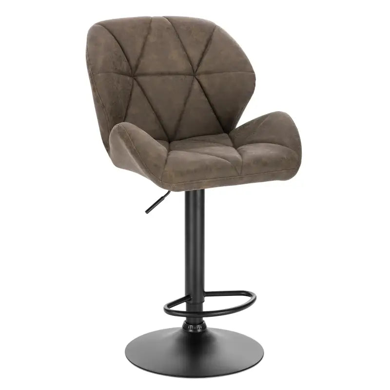 BukkitBow - Luxe Barkruk van Fluweel of Lederen - met Rugleuning en Mini Armleuning - Draaibaar en met Voetensteun - (60 - 82CM Zithoogte)