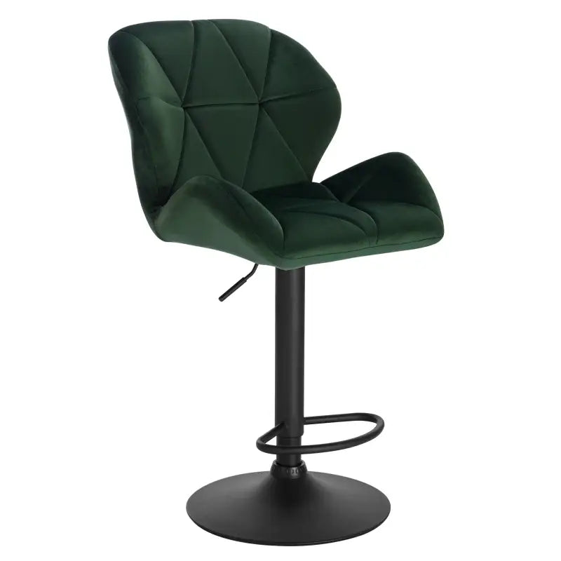 BukkitBow - Luxe Barkruk van Fluweel of Lederen - met Rugleuning en Mini Armleuning - Draaibaar en met Voetensteun - (60 - 82CM Zithoogte)