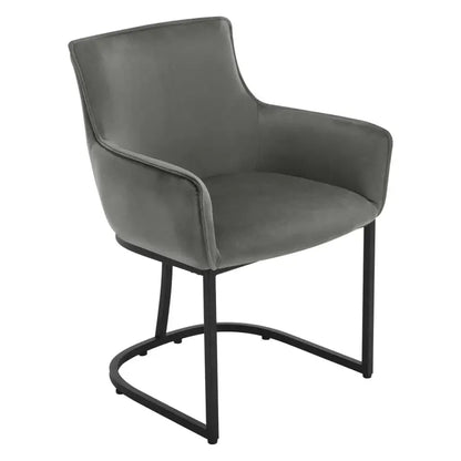BukkitBow - Luxe Eetkamerstoel/Fauteuil van Fluweel - met U-vormige Metalen Onderstel - Comfortabel en Multifunctioneel - Zithoogte: 46,5 cm
