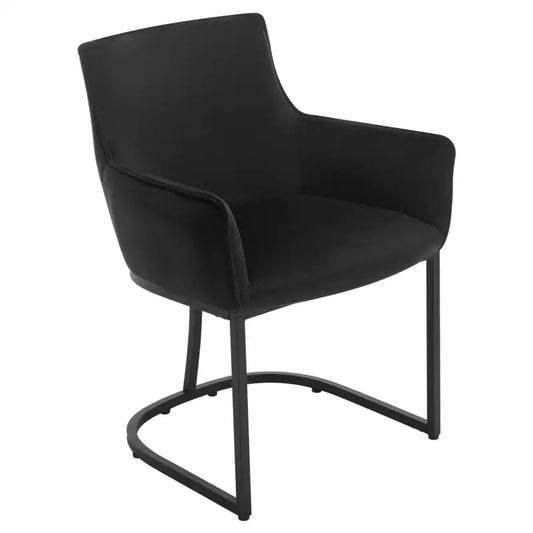 BukkitBow - Luxe Eetkamerstoel/Fauteuil van Fluweel - met U-vormige Metalen Onderstel - Comfortabel en Multifunctioneel - Zithoogte: 46,5 cm