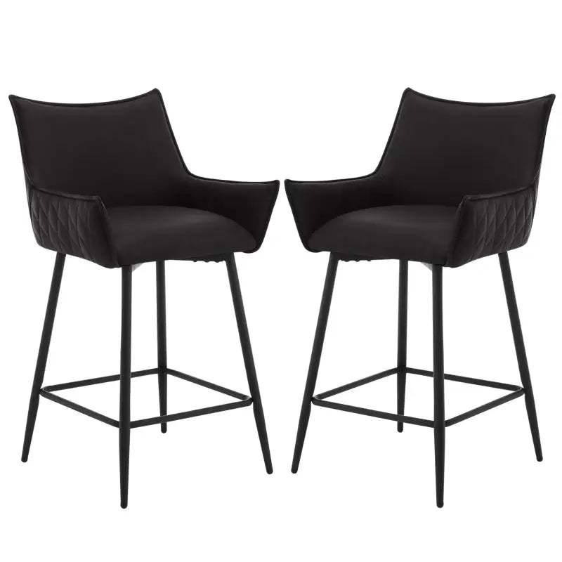 BukkitBow - Luxe Lederen Barkrukken - Met Armleuningen - Set van 2 Stuks - 62CM Hoog