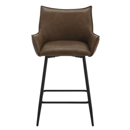 BukkitBow - Luxe Lederen Barkrukken - Met Armleuningen - Set van 2 Stuks - 62CM Hoog