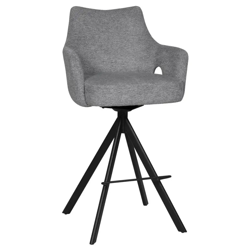 BukkitBow - Luxe Moderne Barkrukken - Draaibare Zitting - met Voetensteun - Aragon Stof - met Metalen Onderstel