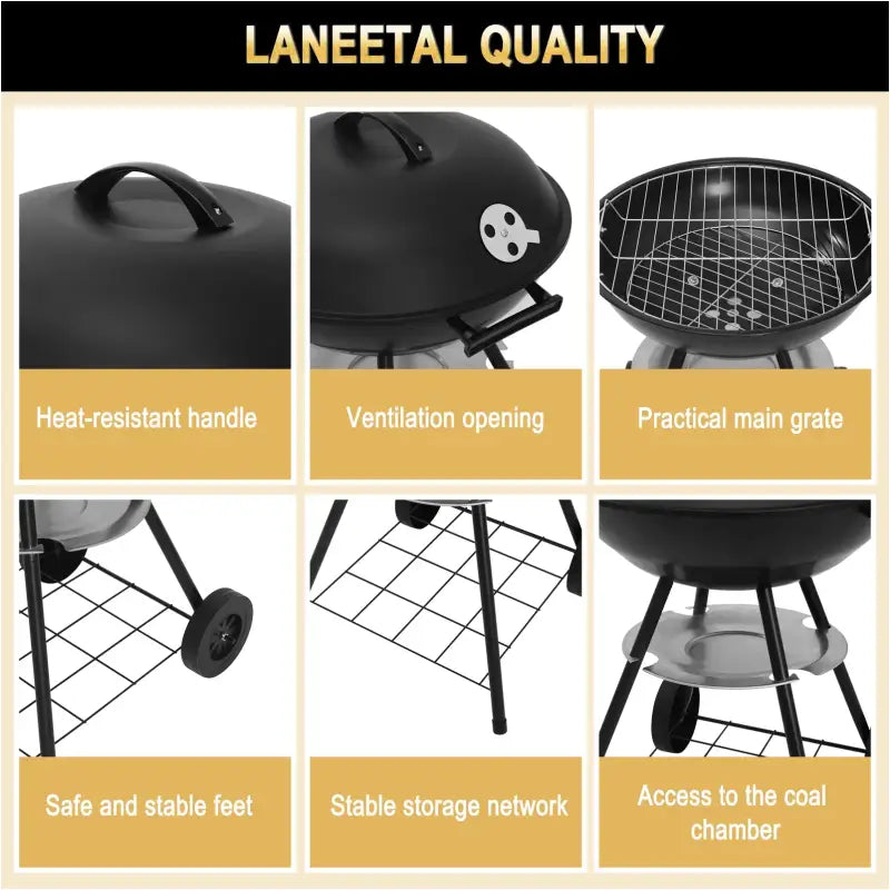 BukkitBow Mobiele Houtskoolbarbecue 44x73 Cm Metalen Kunststof Constructie Barbeque BukkitBow