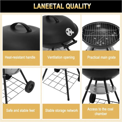 BukkitBow Mobiele Houtskoolbarbecue 44x73 Cm Metalen Kunststof Constructie Barbeque BukkitBow