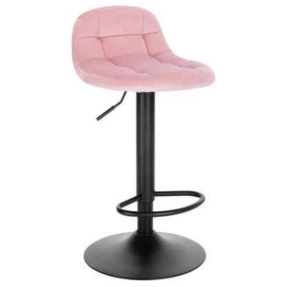 BukkitBow - Moderne Barkruk - Fluweel en Metaal - Verstelbare in Hoogte - 360° Draaibaar - Hoogdichtheidsschuim Bekleding - Draagvermogen 120kg