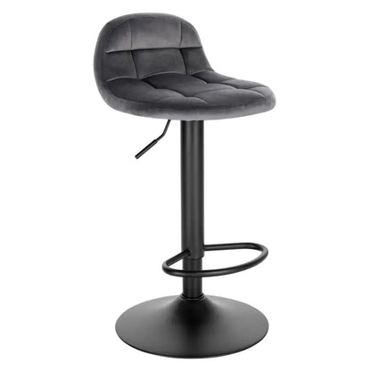 BukkitBow - Moderne Barkruk - Fluweel en Metaal - Verstelbare in Hoogte - 360° Draaibaar - Hoogdichtheidsschuim Bekleding - Draagvermogen 120kg