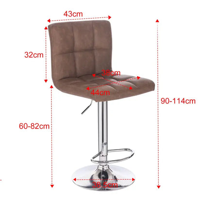 BukkitBow - Moderne Barkruk - Kunstleer en Metaal - Ergonomisch & Stevig - 120 kg Draagkracht - Verstelbaar & 360° Draaibaar