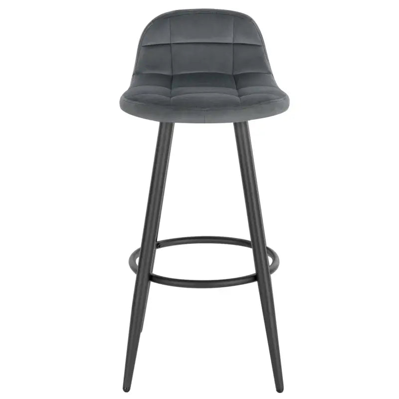 BukkitBow - Moderne Barkrukken Fluweel - Set van 2 Barkrukken - Metalen Frame - Comfortabele Stoel met Lage Rugleuning - Voetsteun - Modern Design